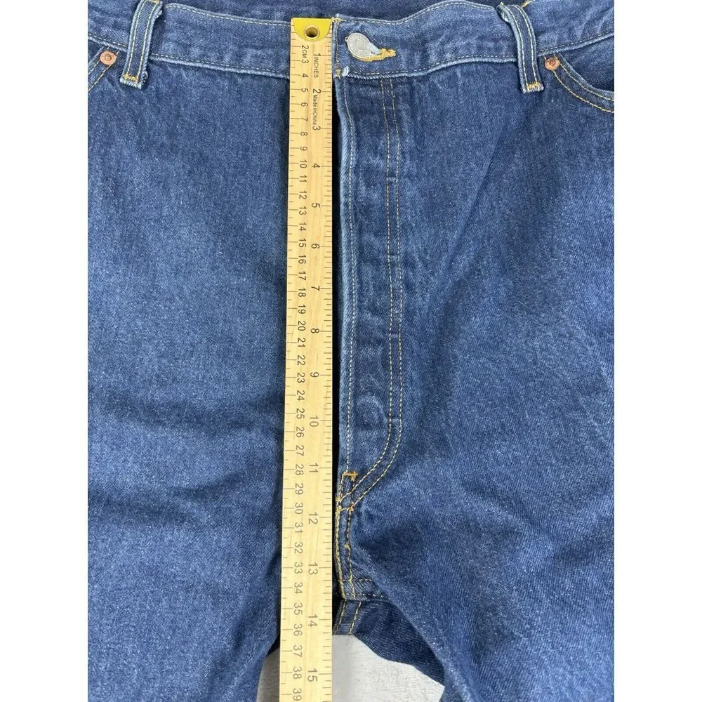 Levi's Mens Jeans 501 Button Fly Blue Denim‎ Jeans Size 46x32 (42x28 Measured)